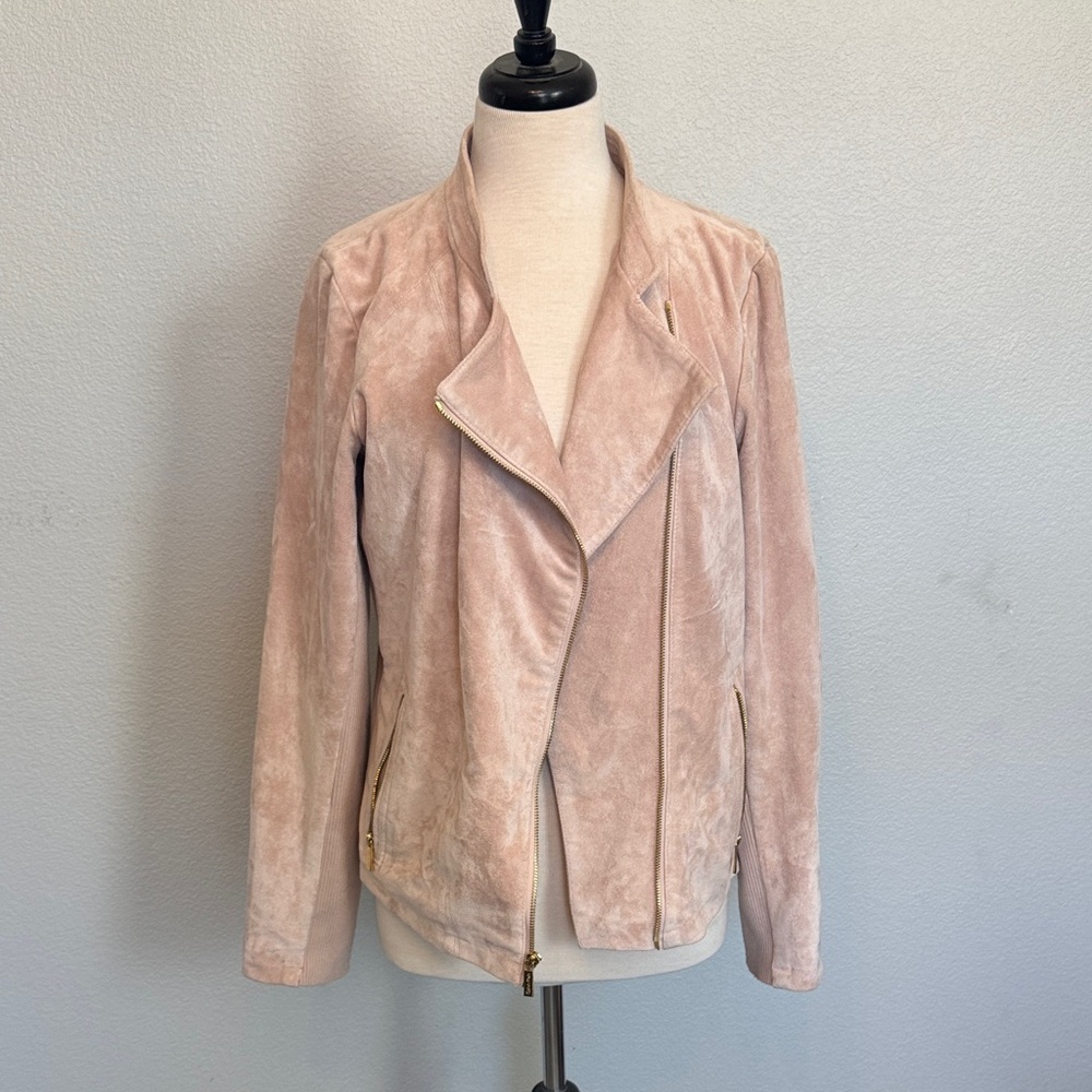 Calvin Klein Blush Faux Suede Jacket